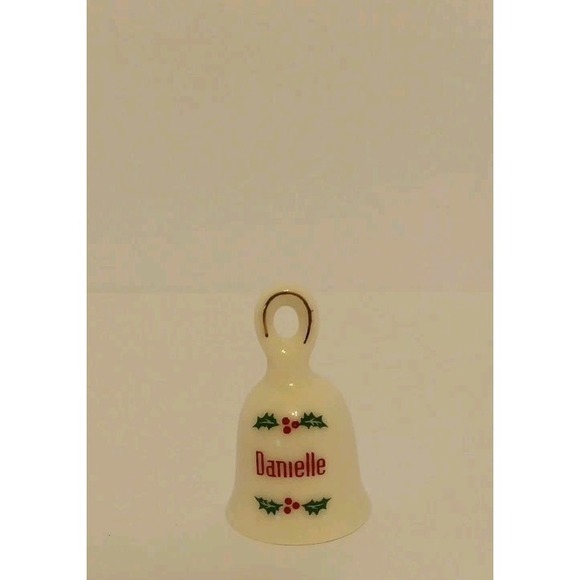 GANZ Other - DANIELLE   Personalized Holly Berries White Porcelain Bell   1.75"x1"  Christmas